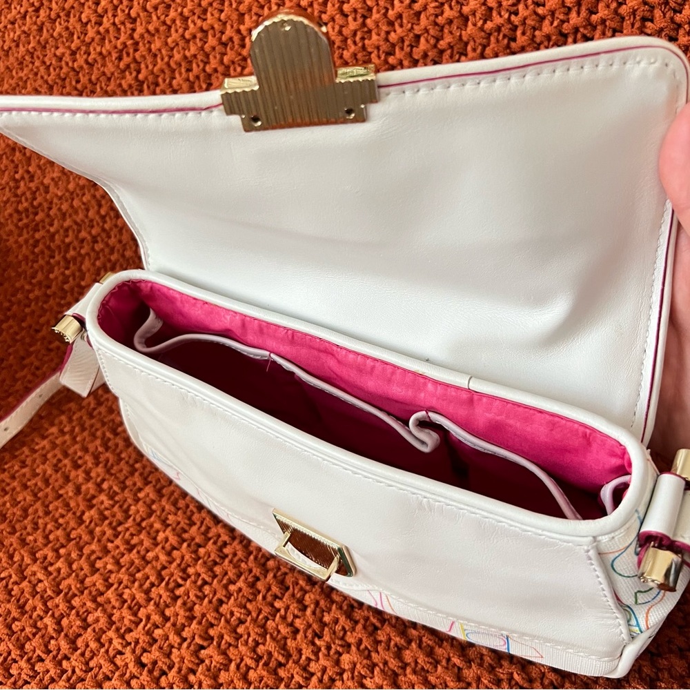 Tous Crossbody Bag - Multicolored Monogram Canvas - White Leather - - Picture 6 of 13